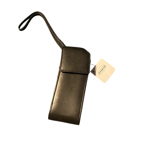 Coach Dark Brown Leather Phone Holster - Picture 1 of 7
